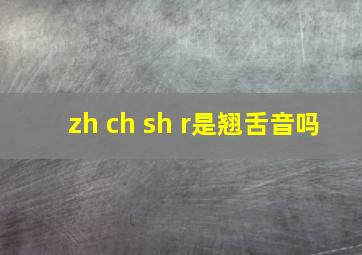 zh ch sh r是翘舌音吗